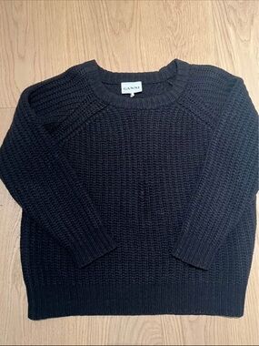 GANNI Black Chunky Knit Sweater